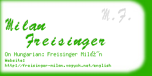 milan freisinger business card
